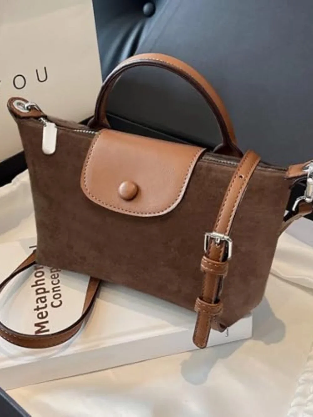 Trendy Crossbody Shoulder Purse Dumpling Handbag Faux Leather Everyday Travel
